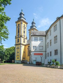 The Deutschordensschloss with Schlosskirche in Bad Mergentheim, a town in Southern Germany
