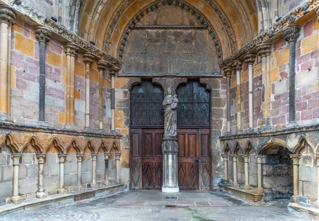 Entrance of the Basilica of Saint Maurice in Epinal, a commune in northeastern France and the