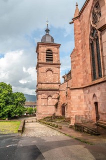 Saint-Die Cathedral in Saint-Die-des-Vosges, a commune in the Vosges department, Grand Est,