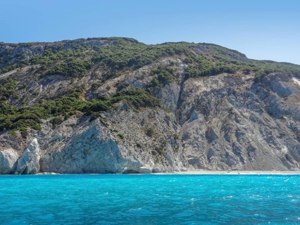 Sunny scenery at Lalaria beach in Skiathos, one of the greek Sporades islands