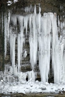 Lots of icicles near river Kocher in Southern Germany