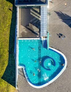Aerial view, Westfalenbad, outdoor pool, Stadionstraße, Altenhagen, Hagen, Ruhr area, North