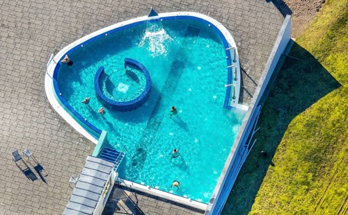 Aerial view, Westfalenbad, outdoor pool, Stadionstraße, Altenhagen, Hagen, Ruhr area, North