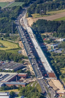 Aerial view, new construction of the Lennetal bridge A45, Berchum, Sauerland line, motorway bridge,