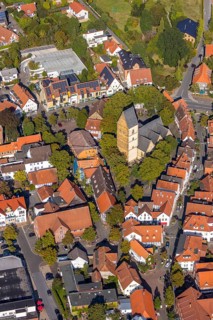 Aerial view, town centre, St. Johannis Kirche, Virtual Museum of the City of Halle Westphalia,