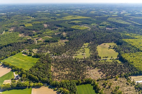 Aerial photo, nature wildlife park Granat, Haltern am See, Münsterland, Ruhr area, North