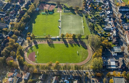 Aerial view, ETuS-Sportplatz an der Conzeallee, Haltern-Stadt, Haltern am See, Ruhr area, North