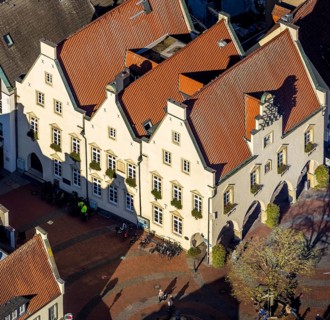 Aerial view, old town hall, Haltern town, Haltern am See, Ruhr area, North Rhine-Westphalia,