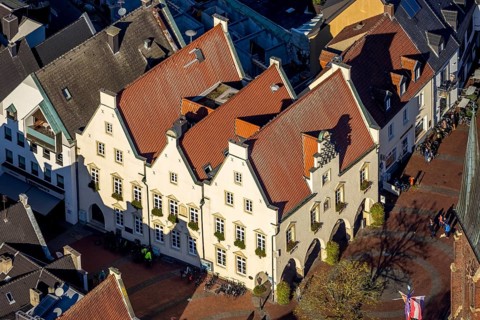 Aerial view, old town hall, Haltern town, Haltern am See, Ruhr area, North Rhine-Westphalia,