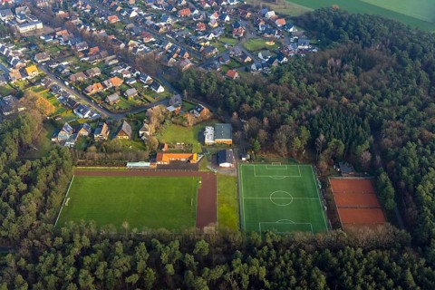 FLAESHEIM 16.12.2020 Ensemble of sports grounds of SuS Concordia Flaesheim 1969 e.V. on the Dr