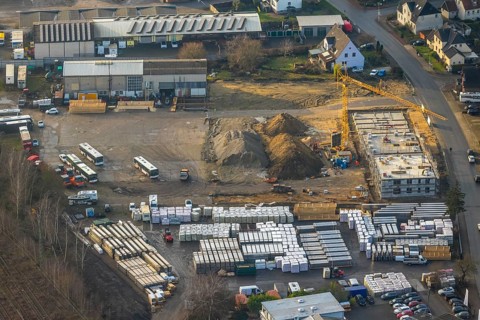 HALTERN AM SEE 16.12.2020 Aerial view of the former Klostermann company site and construction site