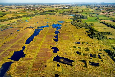 Aerial photo, Großes Torfmoor, Gehlenbeck, Hille, Lübbecke, Ostwestfalen-Lippe, OWL, North