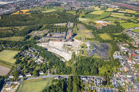 Aerial view, Heinrich-Robert colliery, creative centre, former Verbundbergwerk Ost, coal mining,
