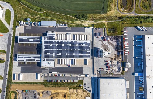 Aerial photo, Rhynern industrial estate on the A2 motorway, Rhynern, Hamm, Ruhr area, North