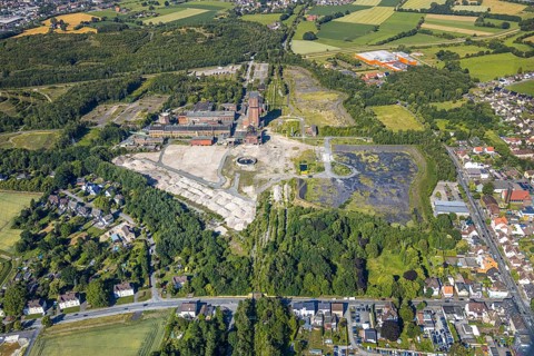 Aerial view, Heinrich-Robert colliery, creative centre, former Verbundbergwerk Ost, coal mining,