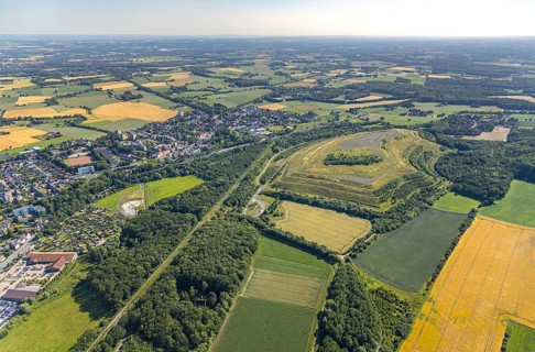 Aerial photo, Wiescherhöfen spoil tip, Deutzholz spoil tip, Hamm, Ruhr area, North