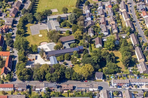 Aerial photo, special school Erich-Kästner-Schule, primary school Gutenbergschule, Heessen, Hamm,
