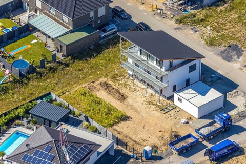 Aerial view, new development area Beisenkamp next to the grammar school Beisenkamp,