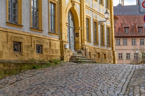Idyllic scenery in Bamberg, a town in Upper Franconia, Germany