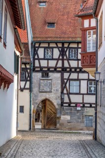 Idyllic scenery in Bamberg, a town in Upper Franconia, Germany