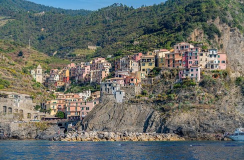 Scenery around Manarola, a small town at a coastal area named Cinque Terre in Liguria, located in