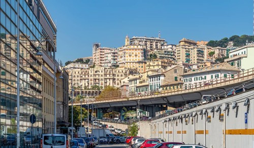 City view of Genoa, the capital of the italian region of Liguria