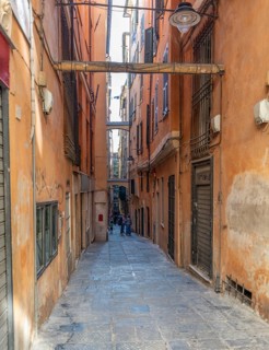 Alleyway in Genoa, the capital of the italian region of Liguria