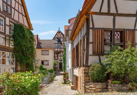Sunny impression of Bad Wimpfen, a historic spa town in the district of Heilbronn in Southern