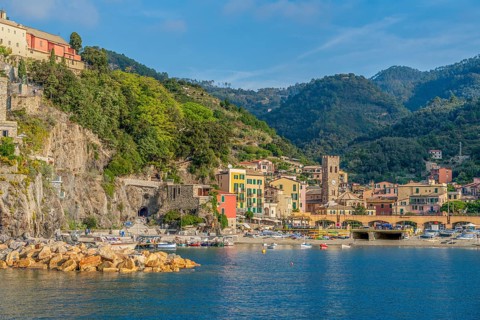 Scenery around Monterosso al Mare, a small town at a coastal area named Cinque Terre in Liguria,