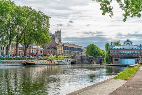 Impression of Amiens, a city and commune in northern France. It is the capital of the Somme