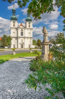 Basilica church with the Franciscan monastery in Frauenkirchen, a town in Austria