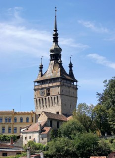 Historic building in Sighisoara, a city in Transylvania located in Romania