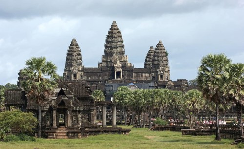 Temple complex named Angkor Wat in Cambodia