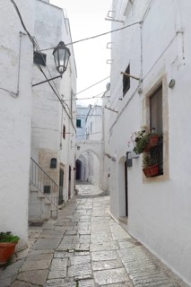 Alleyway in Ostuni, a city in Apulia, Italy