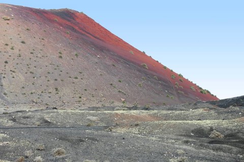 Impression at the Timanfaya National Park in Lanzarote, part of the Canary Islands in Spain