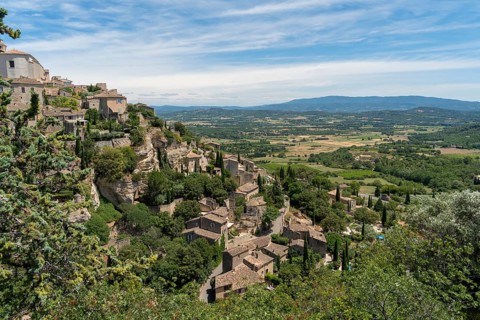 Scenery around Gordes, a comune in the Provence region of southern France at summer time