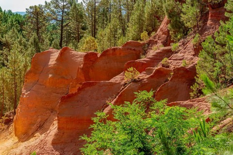 Impression around the Ochre Path near Roussillon, a commune in the Vaucluse department of the