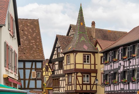 Architectural impression of Kaysersberg, a historical town and former commune in Alsace in