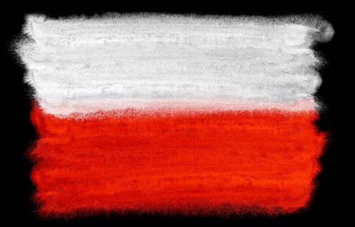 Watercolor illustration of the Poland flag