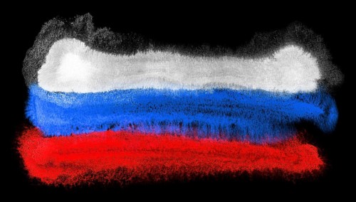 Watercolor illustration of the Russia flag