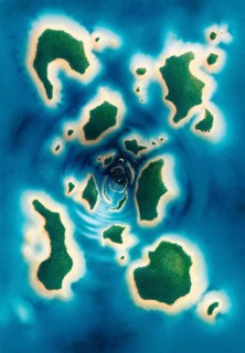 Surreal painting done by me showing a piecemeal island scenery