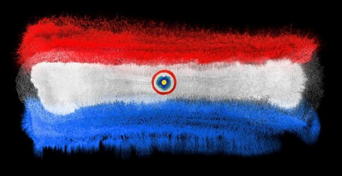 Watercolor illustration of the Paraguay flag