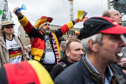 DEU Germany Germany Dresden Celebration of German unity in the 26th year of reunification Protest