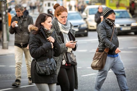 DEU Germany Germany Berlin Smartphone users in public