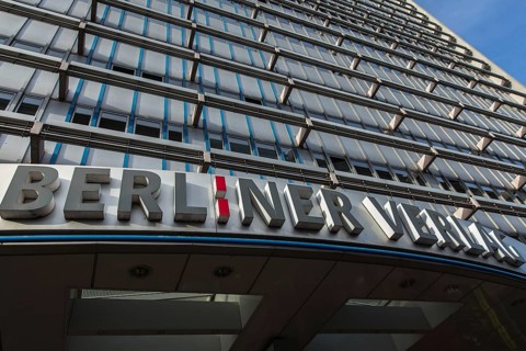 DEU Germany Germany Berlin The façade of the Berliner Verlag tower block in Berlin-Mitte