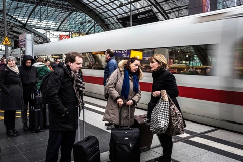 DEU Germany Germany Berlin Travellers during the EVG strike at the main station on Monday morning
