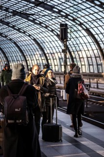 DEU Germany Germany Berlin Travellers during the EVG strike at the main station on Monday morning