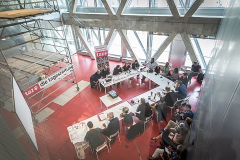 DEU Germany Germany Berlin Press tour of the new Taz building in Friedrichsstrasse