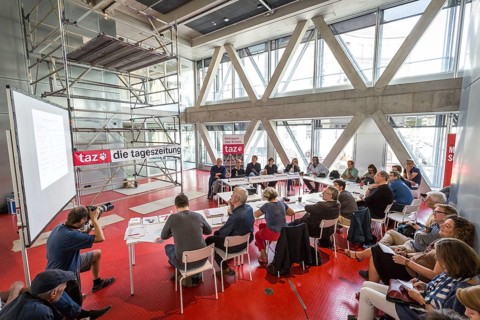DEU Germany Germany Berlin Press tour of the new Taz building in Friedrichsstrasse