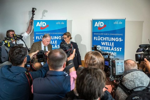 DEU Germany Germany Berlin AFD press conference on immigration and crime with Alice Weidel and